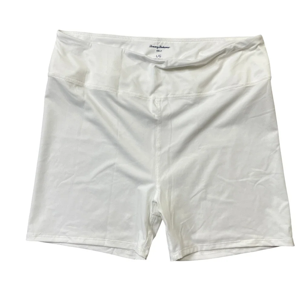 Tommy‎ Bahama Large White Shorts Non Chaffing  Polyester Blend Golf Tennis